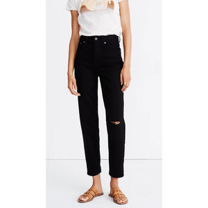 Madewell Women's The Perfect Vintage High Rise Black Knee Slit Jeans Size 32